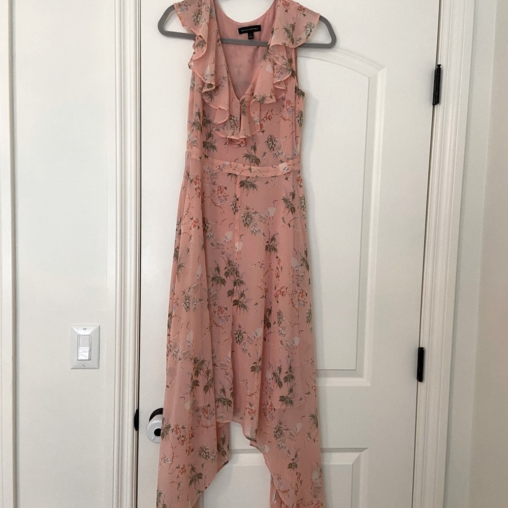 Banana republic pink ruffle dress